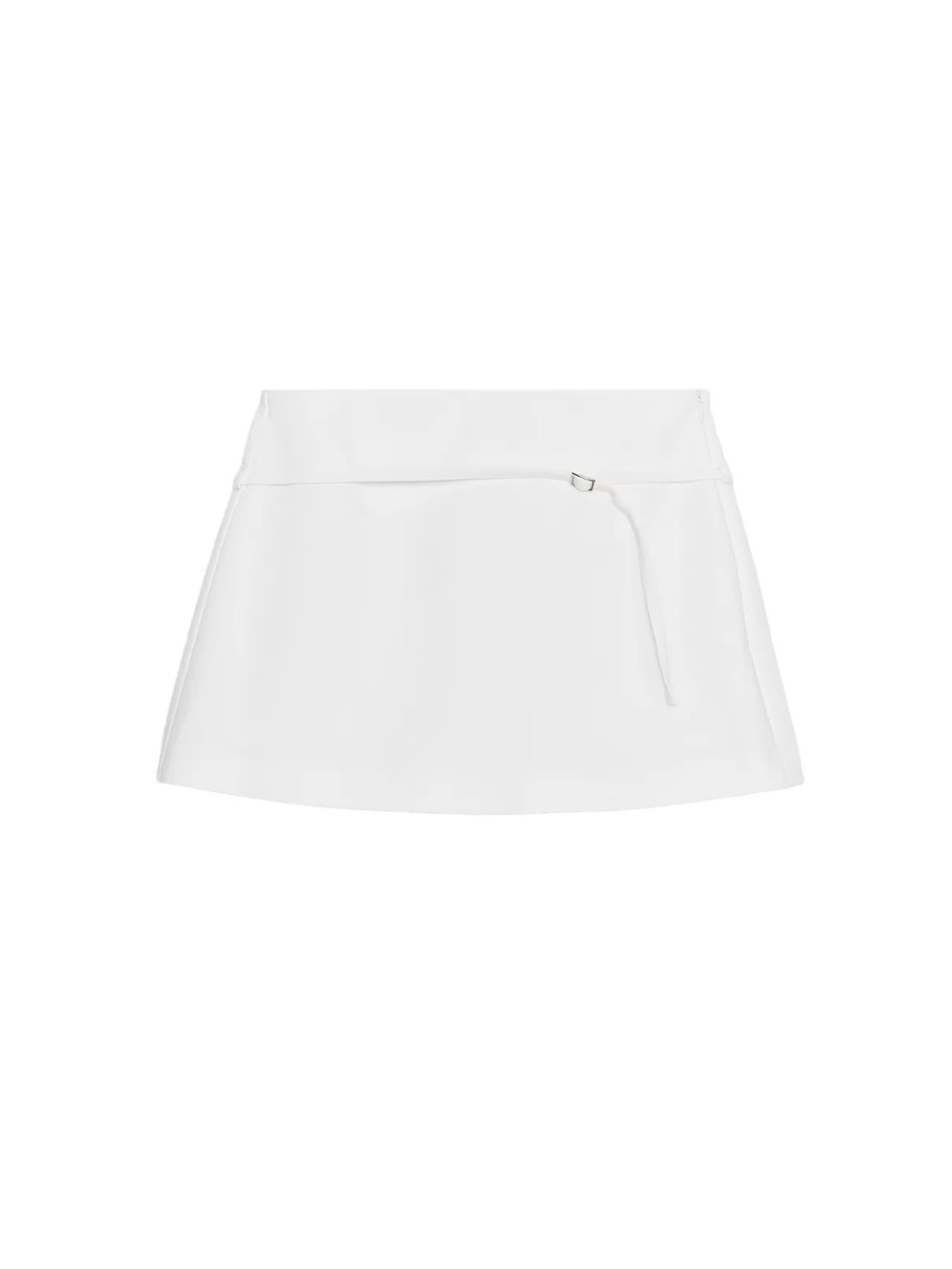Zara White Mini Skirt with Side Tie Detail